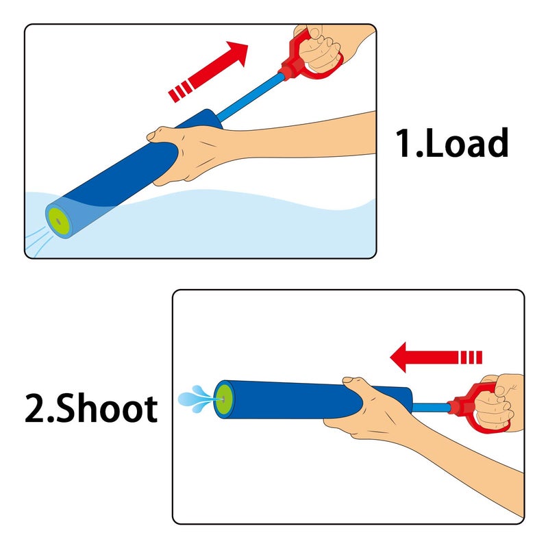 Fun-Here Water Guns Shooter 6 Pack, Super Foam Soakers Blaster Squirt Guns, Pool Noodles Toy with Plastic Handle Summer Swimming Beach Garden Fighting Game,Outdoor Toys for Kids Boys Girls Adults - Image 3